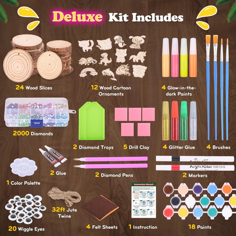 Kid Toys And Craft - Kit di Pittura su Legno Luminoso