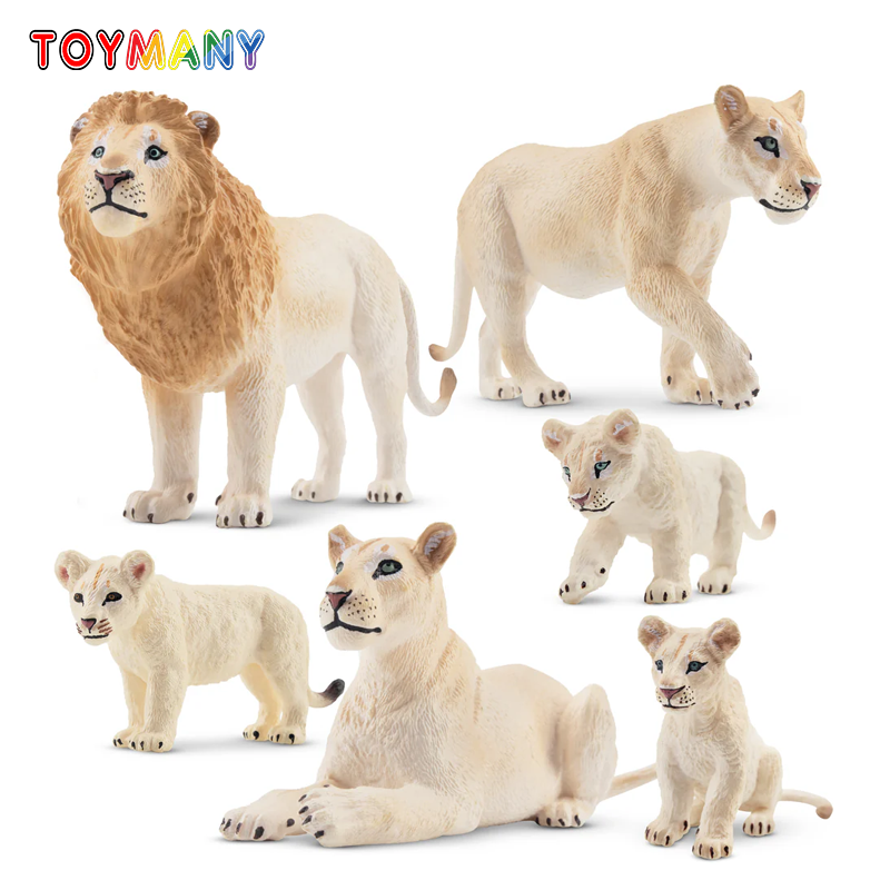 Kids Toys Latest - 6 pezzi simulazione leone bianco famiglia